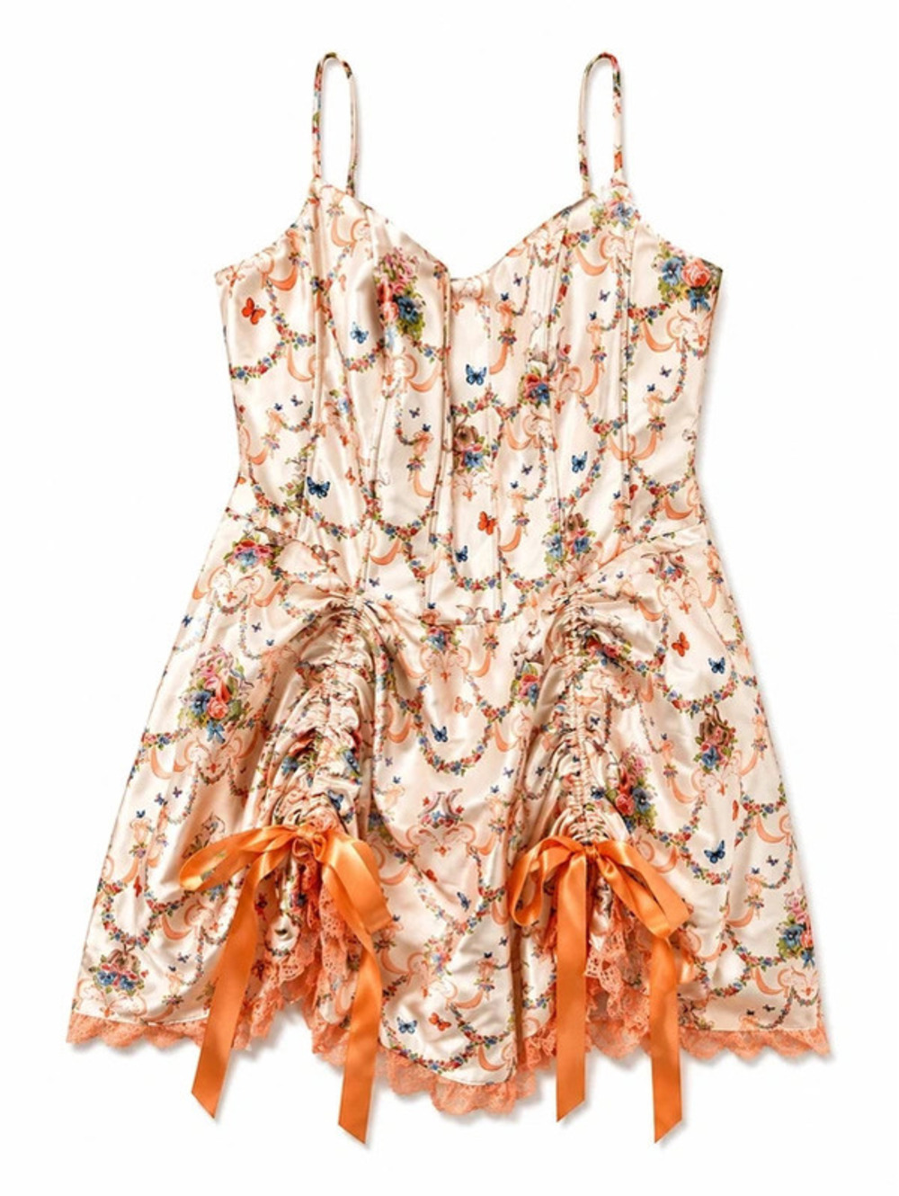 Sugar Thrillz 1X Bunny Floral Corset Ruched Mini Dress Cottagecore Coquette